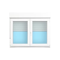 VENTANA PVC OSCILOBATIENTE CON PERSIANA BLANCA 140X118CM - 1