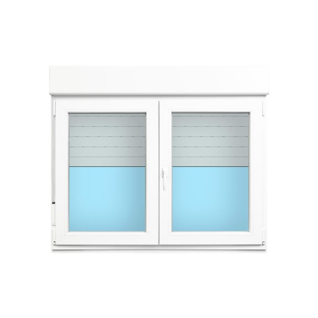 VENTANA PVC OSCILOBATIENTE CON PERSIANA BLANCA 140X118CM - 1