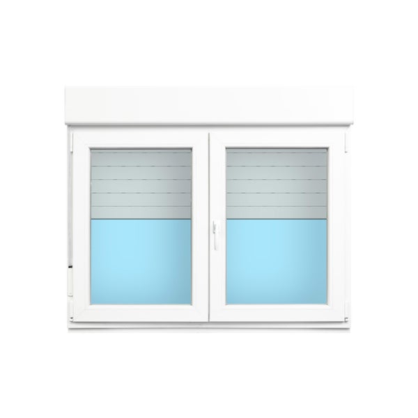 VENTANA PVC OSCILOBATIENTE CON PERSIANA BLANCA 140X118CM