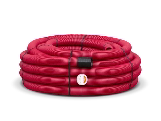 TUBO CORRUGADO DOBLE CAPA ROJO 90MM 50M