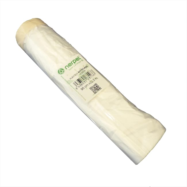 ROLLO PLÁSTICO RECICLADO CON CINTA 0.90X22.5M - 1