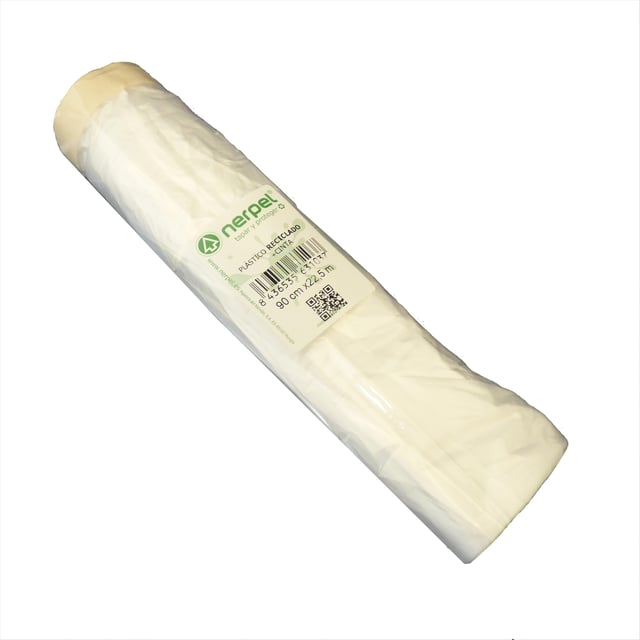 ROLLO PLÁSTICO RECICLADO CON CINTA 0.90X22.5M