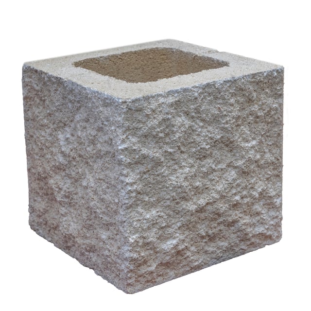 BLOQUE DE HORMIGÓN SPLIT MEDIO CREMA 19X19X19 CM