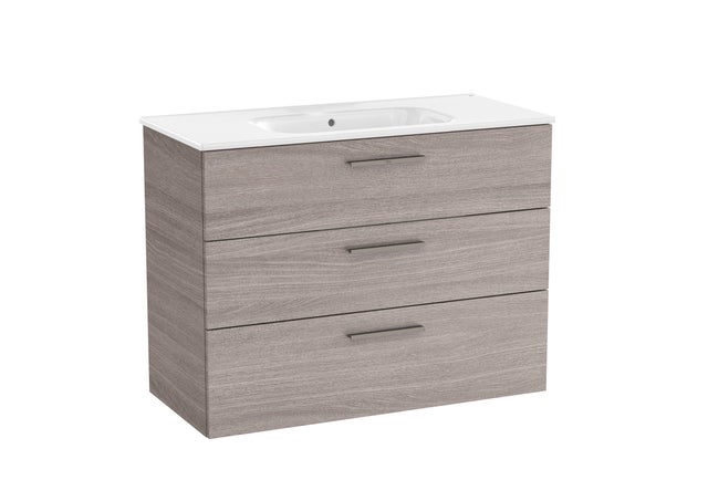 MUEBLE DE BAÑO CON LAVABO ROCA PENTEO ROBLE 98,5X45,5CM