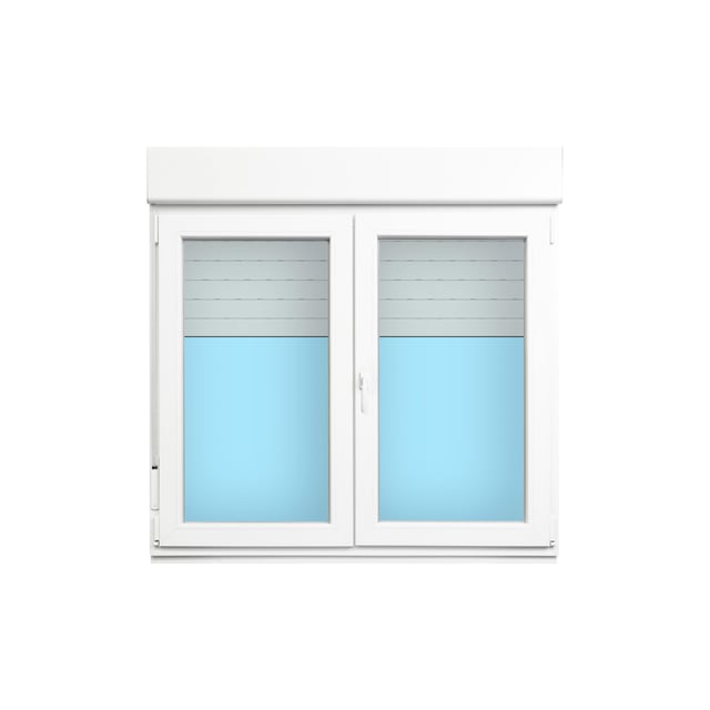 VENTANA PVC OSCILOBATIENTE CON PERSIANA BLANCA 140X138CM