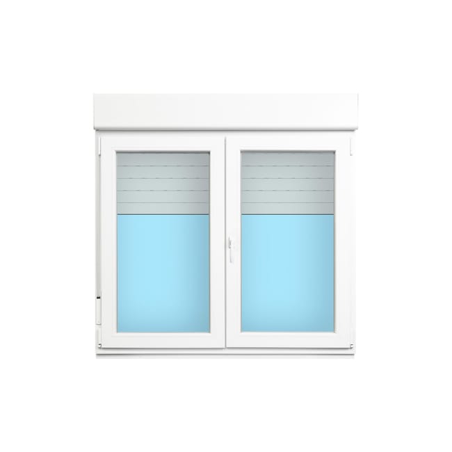 VENTANA PVC OSCILOBATIENTE CON PERSIANA BLANCA 140X138CM - 1