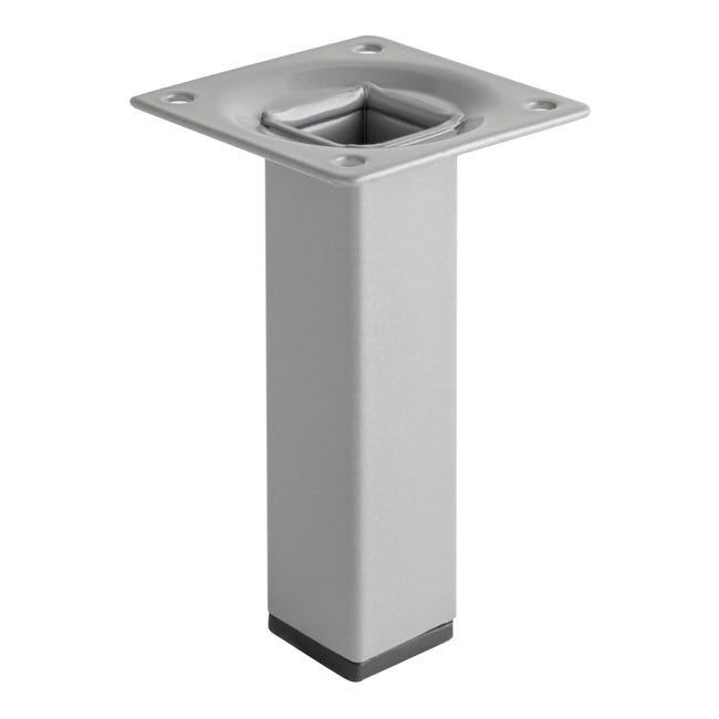 PATA MUEBLE ACERO CUADRADA 100MM 25X25MM GRIS 1UD - 1