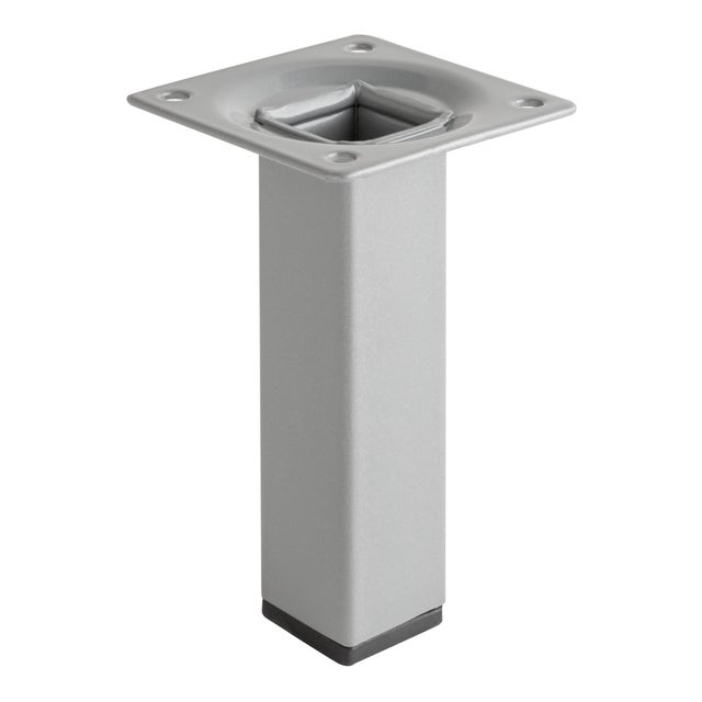 PATA MUEBLE ACERO CUADRADA 100MM 25X25MM GRIS 1UD
