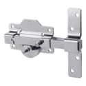CERROJO PUERTA DE SEGURIDAD INTERIOR Y EXTERIOR CROMADO 5 LLAVES AMIG - 1