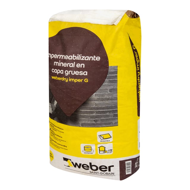 MORTERO IMPERMEABLE WEBERDRY IMPER G 25 KG