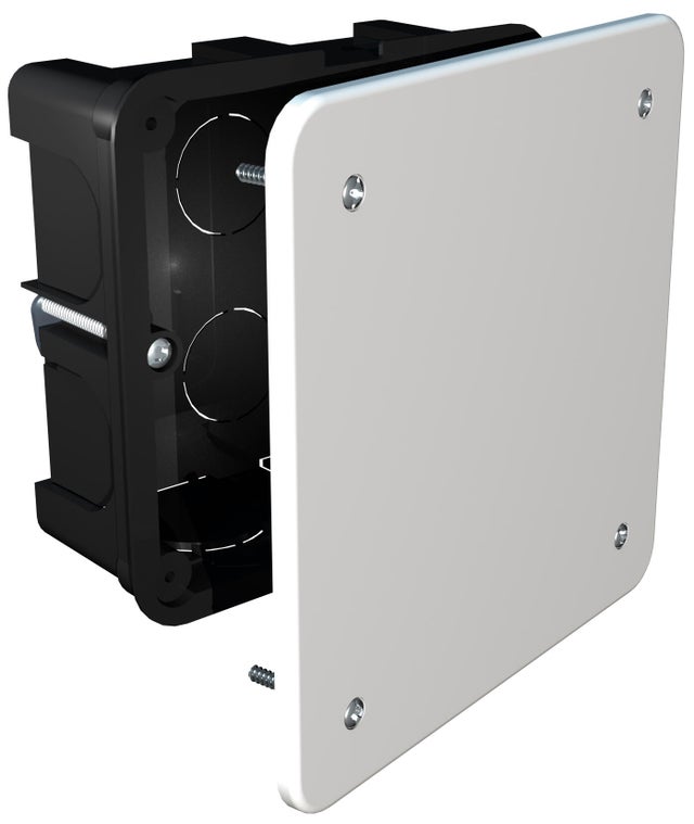 CAJA DE REGISTRO ELÉCTRICO 107X107X45MM PARA EMPOTRAR DE INTERIOR CON TAPA DE TORNILLOS