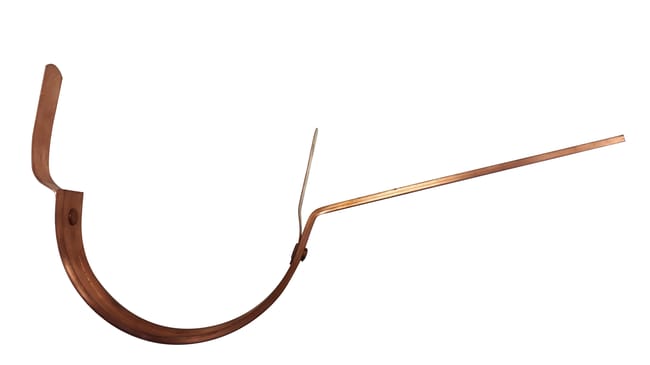 SOPORTE EVACUACIÓN PLUVIALES METÁLICO PLETINA DOBLE LENGÜETA ALUMINIO-COBRE - 1