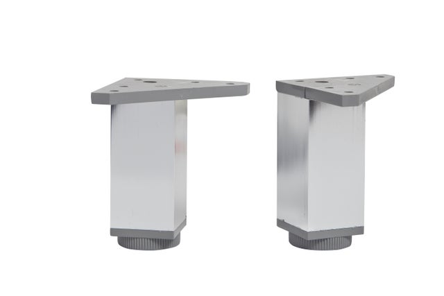 PATA MUEBLE ALUMINIO CUADRADA 100MM 40X40MM CROMO. 4UDS