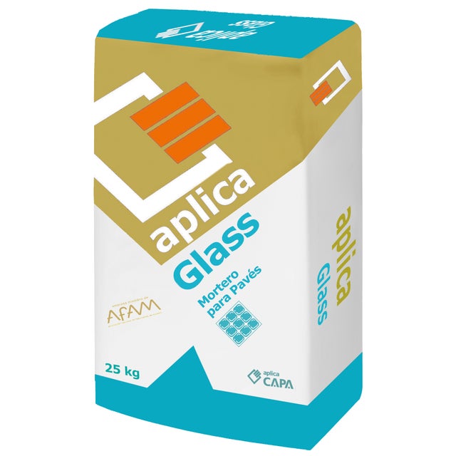 MORTERO ADHESIVO BLOQUES DE VIDRIO APLICA GLASS 25 KG BLANCO