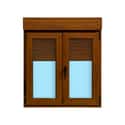VENTANA PVC OSCILOBATIENTE CON PERSIANA ROBLE 100X115.5CM - 1