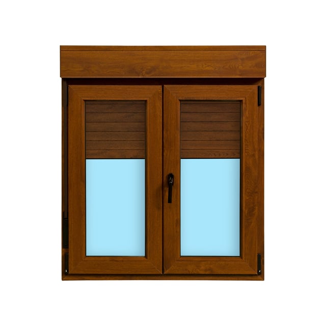 VENTANA PVC OSCILOBATIENTE CON PERSIANA ROBLE 100X115.5CM