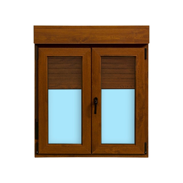 VENTANA PVC OSCILOBATIENTE CON PERSIANA ROBLE 100X115.5CM