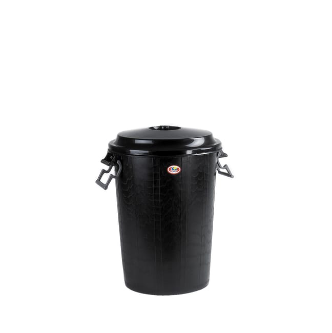 CUBO DE BASURA CON TAPA NEGRA 100L - 1