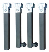 PATA SOMIER METAL CUADRADA CON RUEDAS 250MM 30X30MM NEGRA. 4UDS - 1