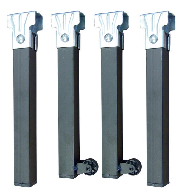 PATA SOMIER METAL CUADRADA CON RUEDAS 250MM 30X30MM NEGRA. 4UDS - 1