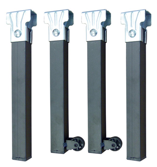 PATA SOMIER METAL CUADRADA CON RUEDAS 250MM 30X30MM NEGRA. 4UDS
