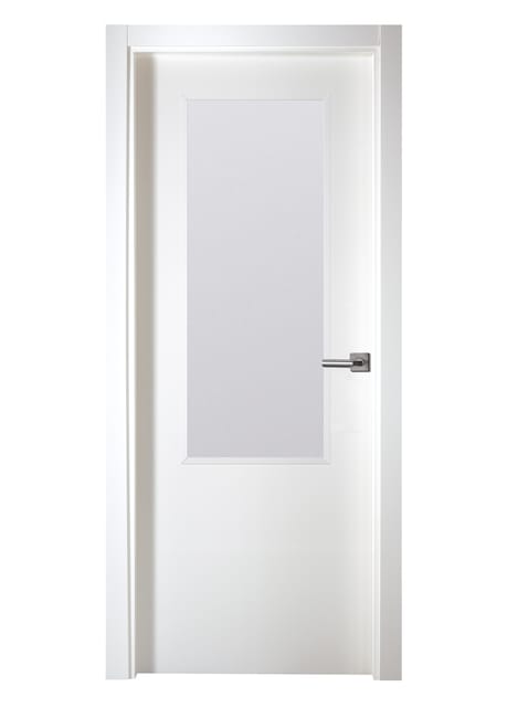 PUERTA ABATIBLE EN BLOCK LACADA BLANCA 82,5CM DERECHA - 1