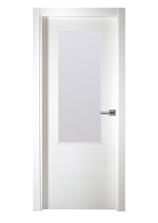 PUERTA ABATIBLE EN BLOCK LACADA BLANCA 82,5CM IZQUIERDA