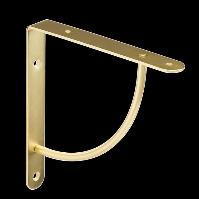 ESCUADRA METALICA PARA BALDA REFORZADA DORADA 180 X 180 X 25  MM