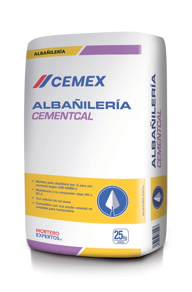 MORTERO SECO GRIS M5B  CON CAL CEMEX 25 KG