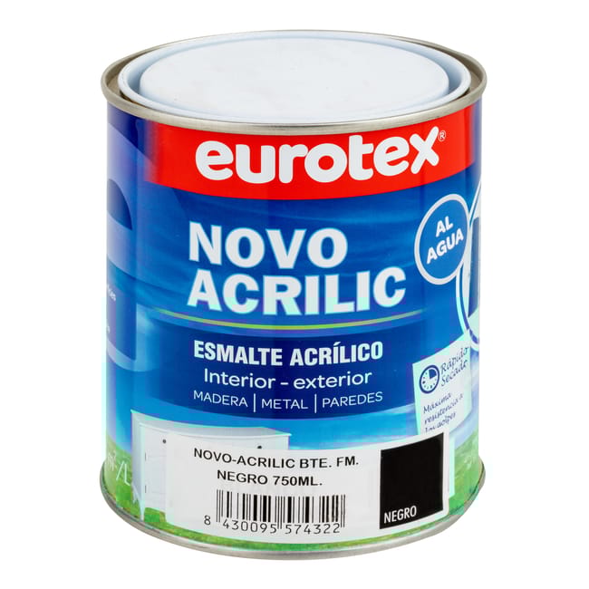 ESMALTE ACRÍLICO BRILLANTE NOVOACRILIC 750ML NEGRO - 1