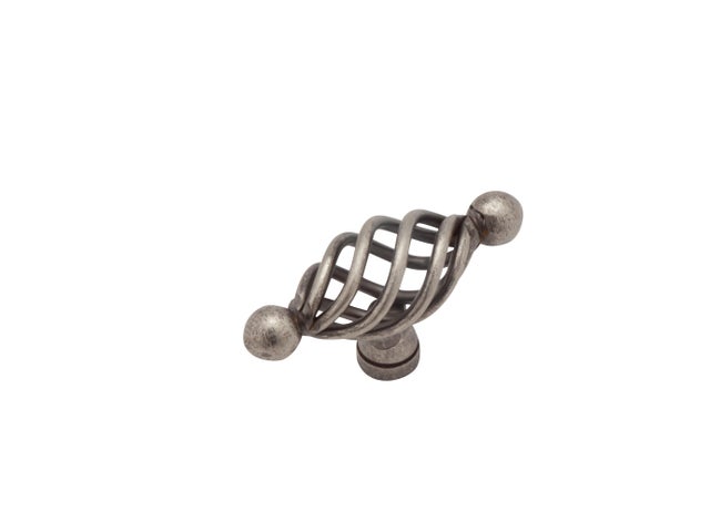 TIRADOR MUEBLE METAL PLATA VIEJA 22X62 MM