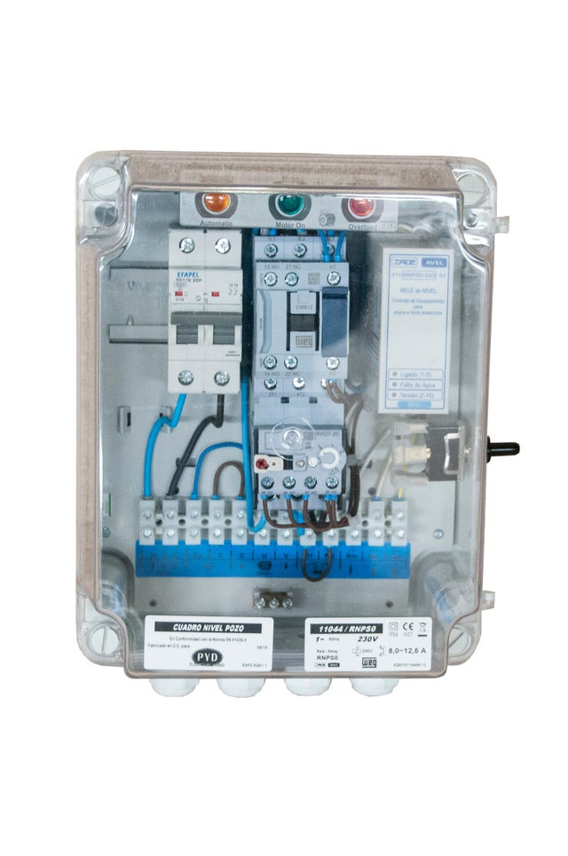 CUADRO ELÉCTRICO SONDA POZO MONOFÁSICO 7-10 AMP