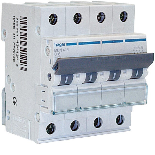 AUTOMÁTICO MAGNETOTÉRMICO 4P 16A HAGER