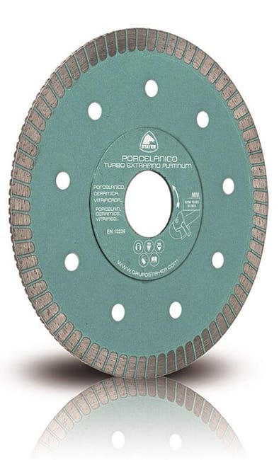 DISCO DE DIAMANTE AMOLADORA CORTE PORCELÁNICO BANDA CONTÍNUA TURBO EXTRAFINO 230MM STAYER - 1