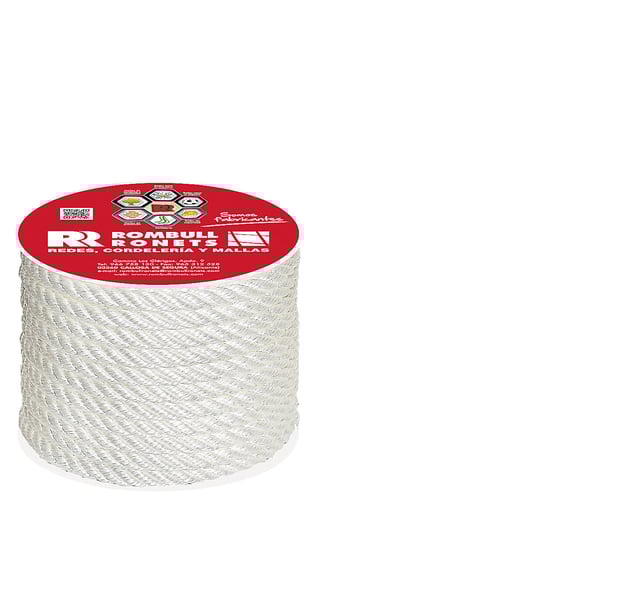 CUERDA POLIPROPILENO CABLEADA  10MM. 14M BLANCA ROMBULL