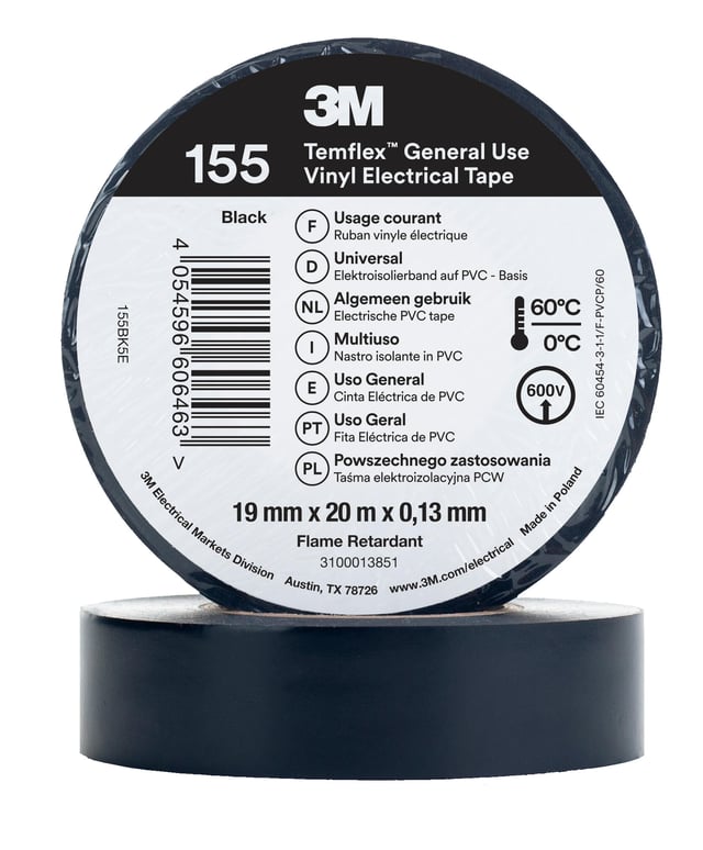 CINTA AISLANTE 3M 19MM X 20M NEGRO