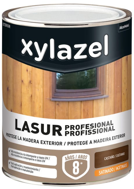 LASUR SINTÉTICO SATINADO XYLAZEL 750ML CASTAÑO - 1