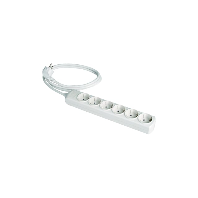 BASE MULTIPLE 6 TOMAS CON CABLE 3X1.5MM2 1.5 METROS