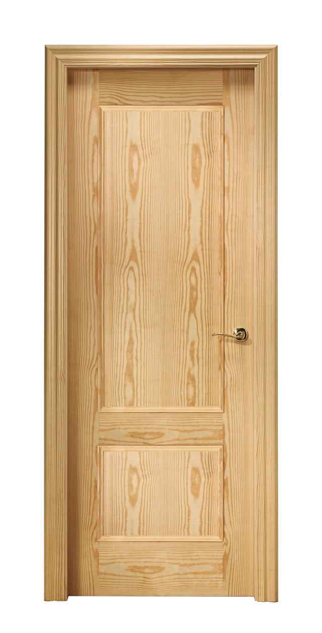 PUERTA ABATIBLE EN BLOCK RECHAPADA PINO 82,5CM CIEGA DERECHA