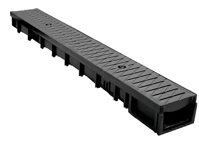 KIT CANALETA HYDROMINIPLUS + REJILLA COMPOSITE NEGRO 100X13.2X8.4CM - 1