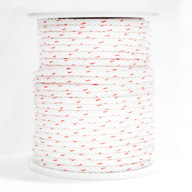 CUERDA POLIPROPILENO CABLEADA 12MM. 1M BLANCO CON PINTAS NARANJAS ROMBULL - 1