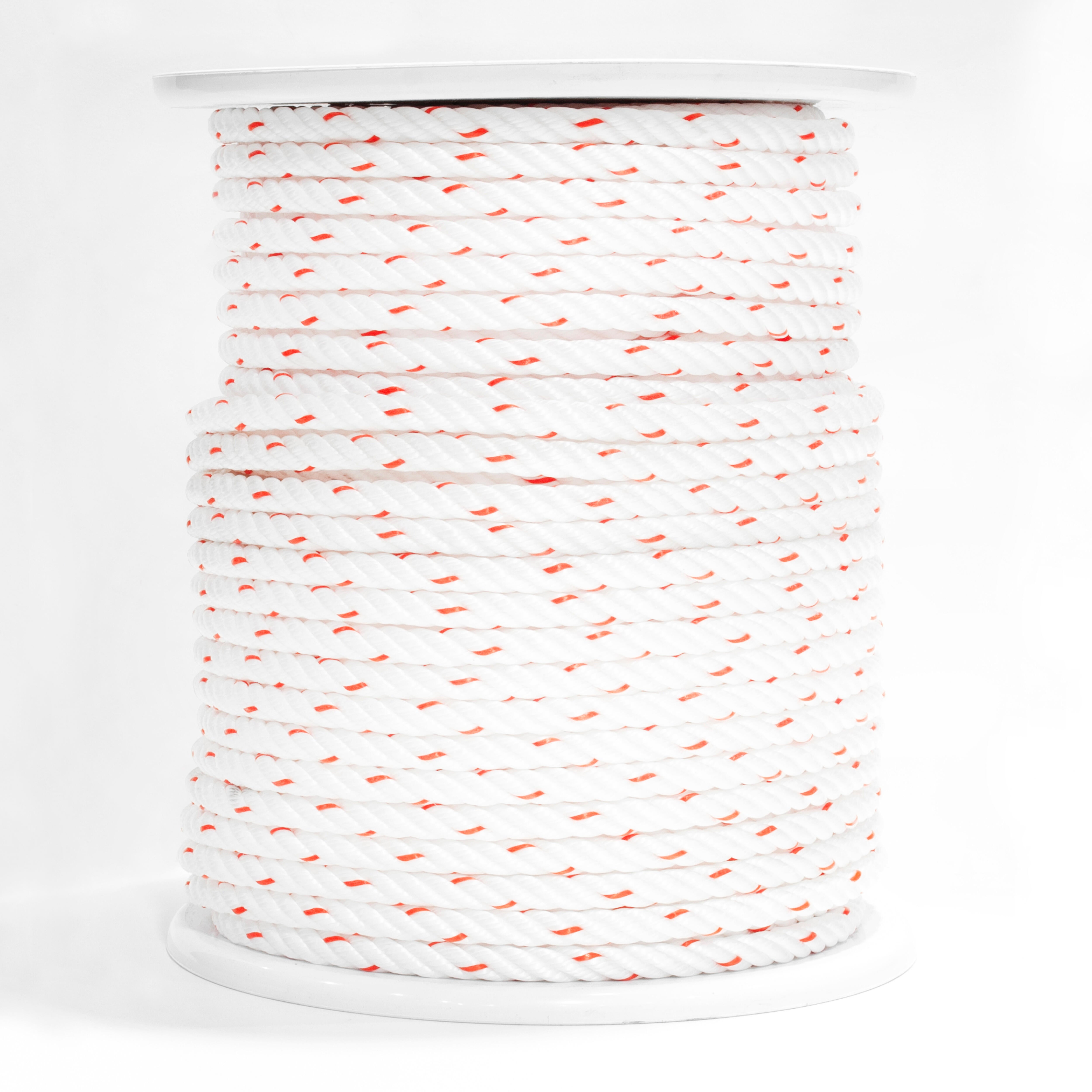 CUERDA POLIPROPILENO CABLEADA 12MM. 1M BLANCO CON PINTAS NARANJAS ROMBULL - 3