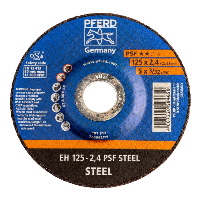 DISCO AMOLADORA CORTE METAL 125MM PFERD