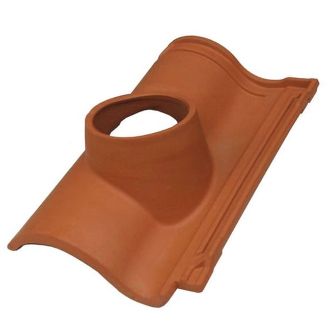 TEJA CERÁMICA CON SALIDA DE HUMOS CIRCULAR PARA TEJA DUNA ROJO - 1