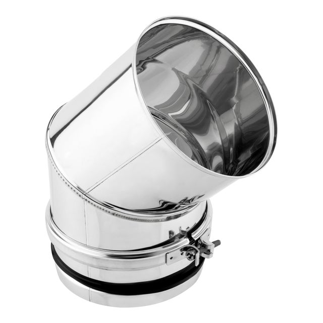 CODO 45º INOXIDABLE PARED SIMPLE 125MM