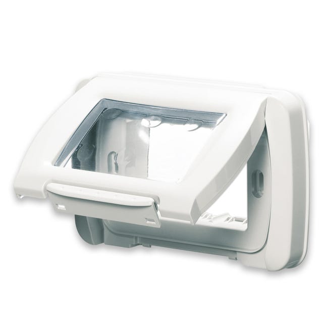 MARCO 3 MODULOS CAJA RECTANGULAR IP55 BLANCO - 1