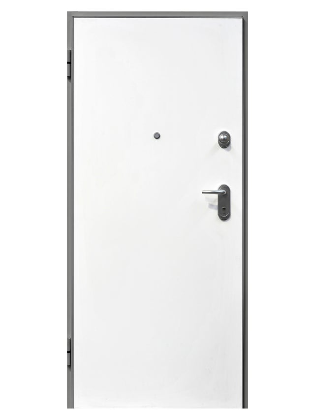 PUERTA ACORAZADA VT5 GRIS Y BLANCA  DERECHA