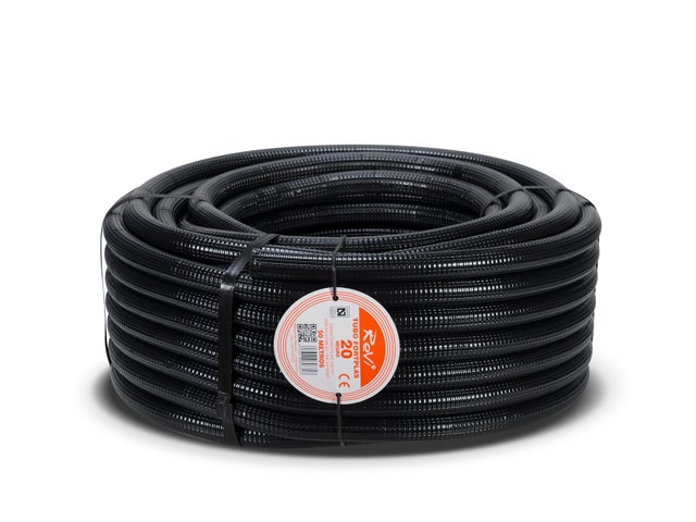 TUBO CORRUGADO REFORZADO NEGRO 20MM 50M