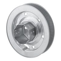 POLEA PERSIANA DE METAL CON ESPIGA PARA EJE 60 MM Y CINTA 22 MM - 1