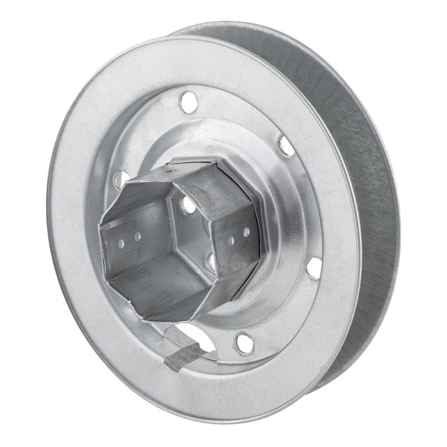 POLEA PERSIANA DE METAL CON ESPIGA PARA EJE 60 MM Y CINTA 22 MM